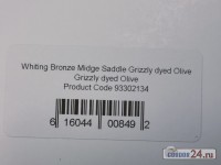 Седло петуха WHITING, градация Bronze Midge, цвет Grizzly dyed Olive